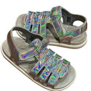 See Kai Run Water Friendly Felicity Sandals Toddler 8 Silver Holographic Rainbow
